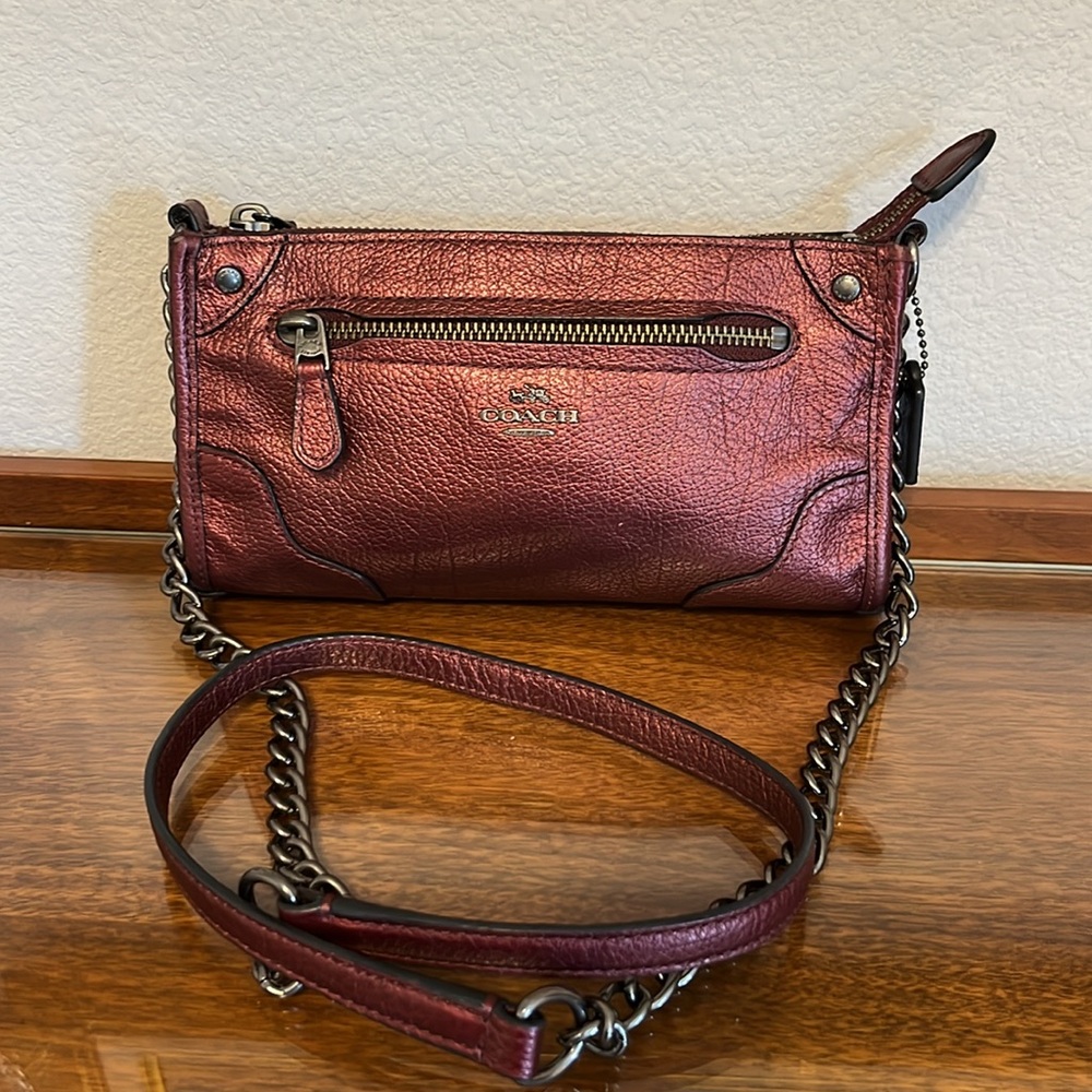 Coach Burgundy Leather Crossbody Bag